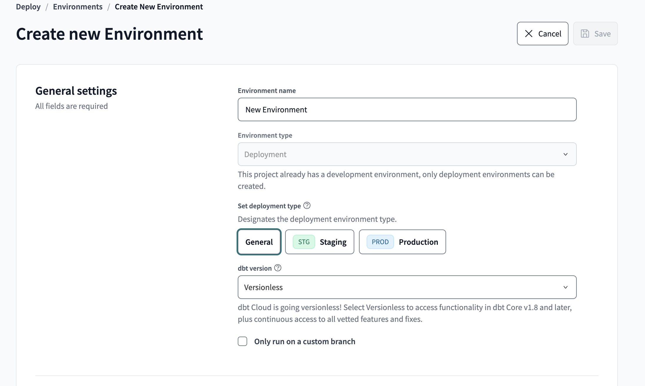 Navigate to Deploy ->  Environments to create a deployment environment Navigate to Deploy ->  Environments to create a deployment environment